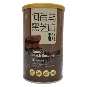 Quinoa Black Sesame with He Shou Wu – A nutrient-rich herbal superfood to support hair health, heart health & overall well-being."